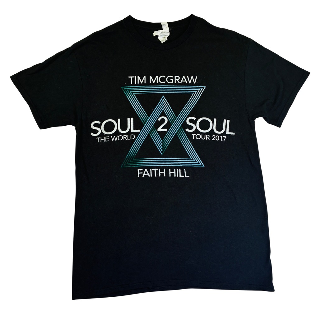 Tim McGraw Faith Hill Soul2Soul World Tour 2017 Concert T-Shirt Black Mens M
